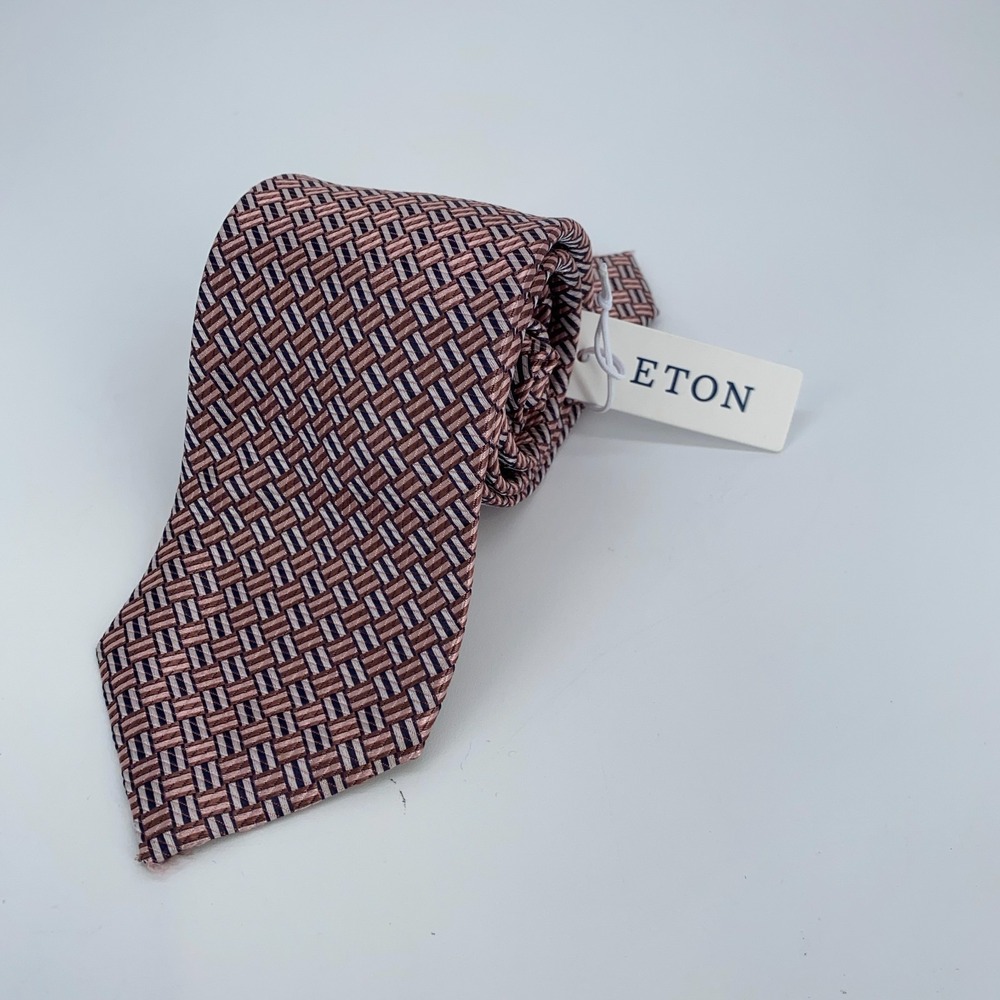 Eton Tie Men One Size Colorful Patterned Silk Classic Fit Necktie Italy Made NWT